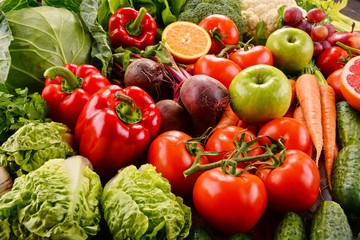 Assorted raw organic vegetables
