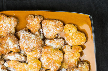 homemade cookies in powdered sugar