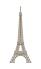 Fototapeta na wymiar Eiffel tower in Paris. Flat style.