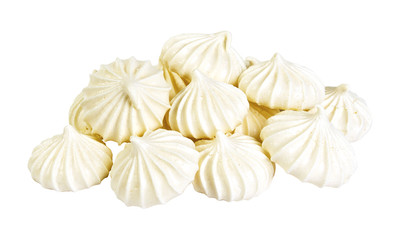 Closeup of meringue cookies isolated