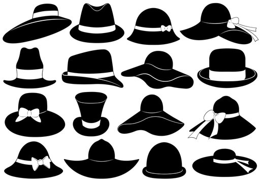 Hats illustration isolated on white