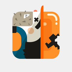 Worker avatar illustration. Trendy icon in flat style.