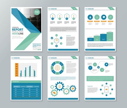 company profile ,annual report , brochure , flyer, page layout template,and business info chart element  template