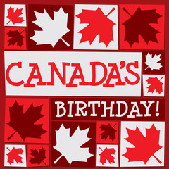 Funky Canada Day card in vector format.