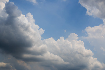 White clouds overcast with blue sky