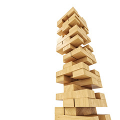 wood blocks tower toy