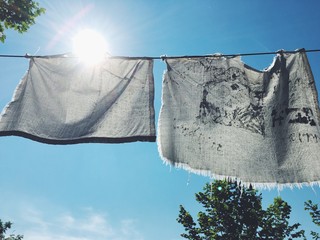 Wäscheleine in der Luft