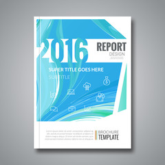 Business Design Cover Magazine info-graphic background, Aqua Marine Annual report 2016 Design template, vector illustration