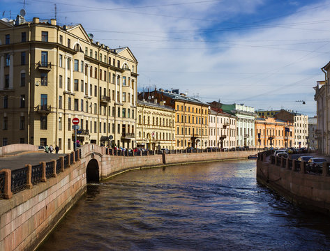 Embankment of the Moyka River in Saint Petersburg, Russia