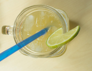 Ice fresh lemon with sparkle water