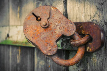 Old rusty padlock