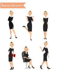 Fototapeta na wymiar business woman different poses