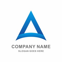 Triangle Arrow Letter A Vector Logo Template