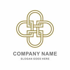 Monogram Letter D Geometric Decoration Interior Design Vector Logo template