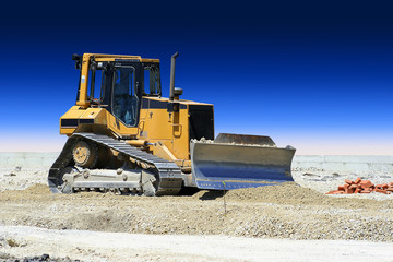 Bulldozer_Planierraupe_Stra&szlig;enarbeit