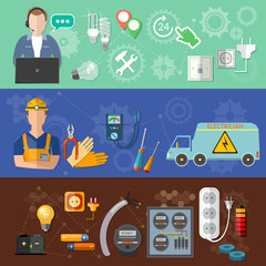 Electricity banners: call a professional electrician repairs