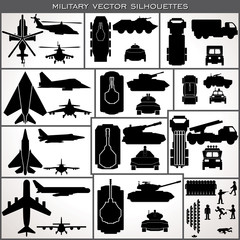Abstract Military Silhouettes. Vector Collection