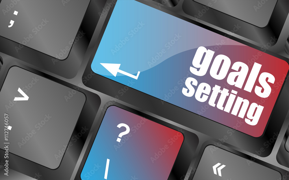 Poster goals setting button on keyboard with soft focus vector . keyboard keys, keyboard button, keyboard i