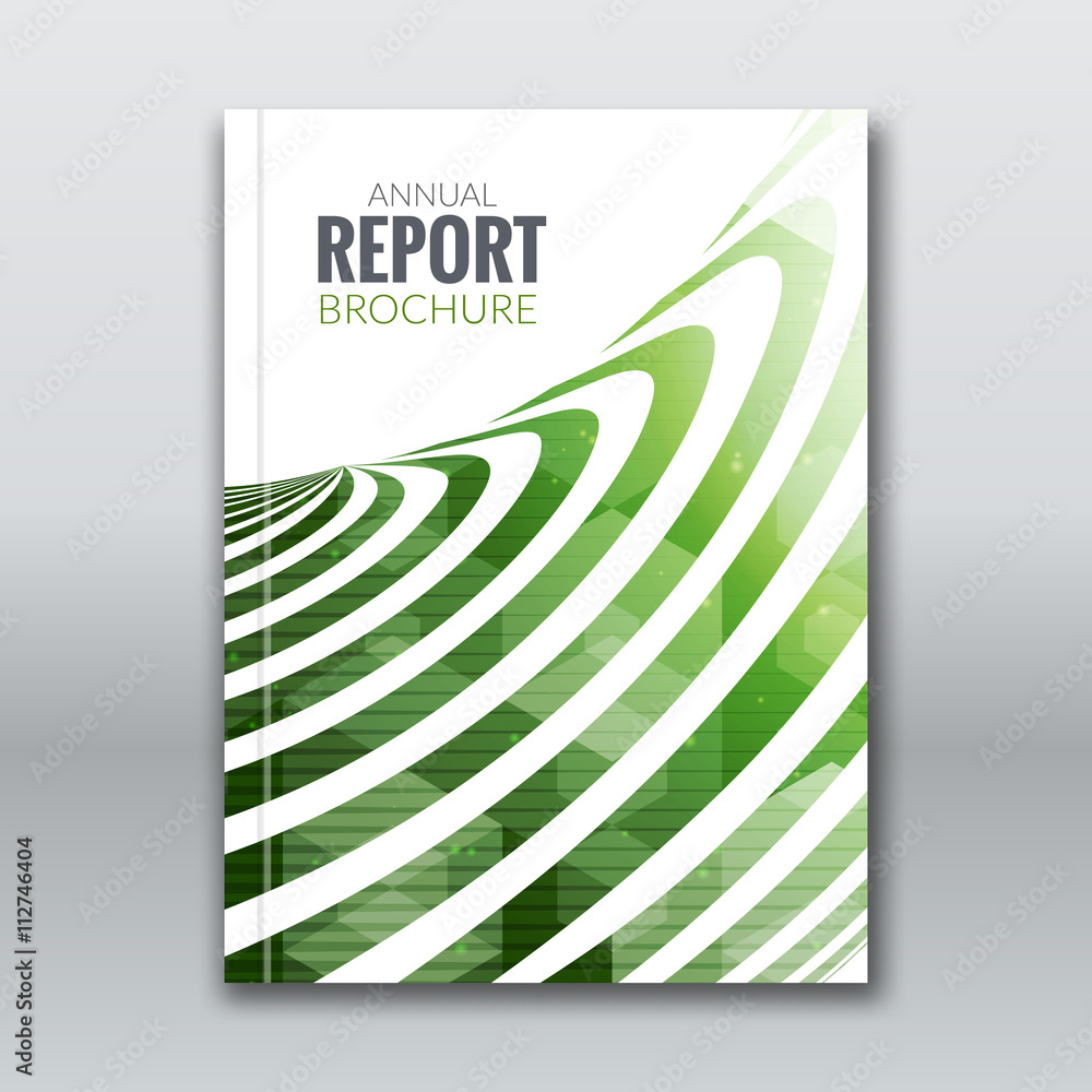 Poster cover report business colorful green stripes triangle hexagonal polygonal geometric pattern design b