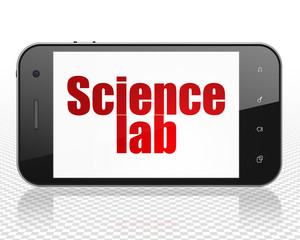 Science concept: Smartphone with Science Lab on display