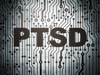 Obraz premium Medicine concept: circuit board with PTSD
