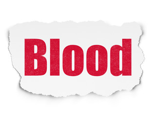 Healthcare concept: Blood on Torn Paper background