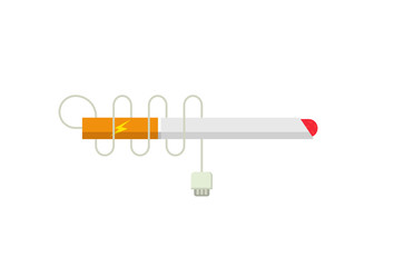 Electronic cigarette e-cigarette icon flat modern vector illustration design isolated on white background