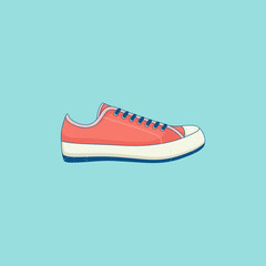 Sneakers line flat icon