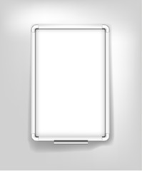 White lightbox on a shelf installation. Vector blank frame design
