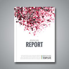 Business Report Design Background with Colorful Red Dots circles, simulating Watercolor. Dotwork Brochure Cover Magazine Flyer Template Banners, vector illustration