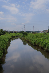 初夏の鹿島川の風景