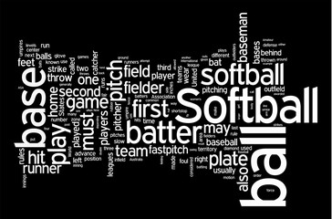 Softball collage of word concepts