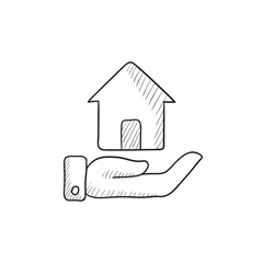 House insurance sketch icon.
