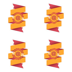 wstęga z ikoną wektor © vempireart