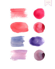 Set of bright watercolor design elements © annadelacruz