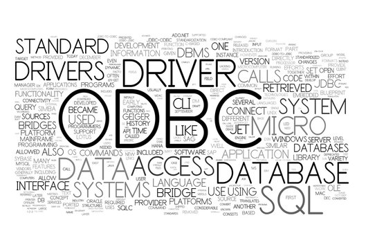 ODBC collage of word concepts