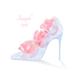 Realistic vector flowers and shoes with heels © mirrima