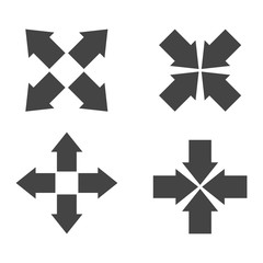 Arrow symbol icons. Vector flat