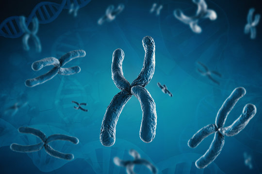 blue chromosome on blue background