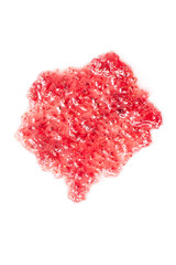 irregular blot of raspberry jam, isolated on white