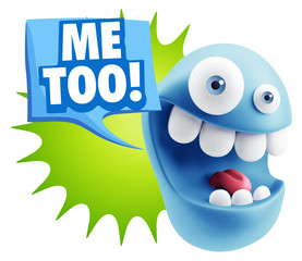 3d Illustration Laughing Character Emoji Expression saying Me To