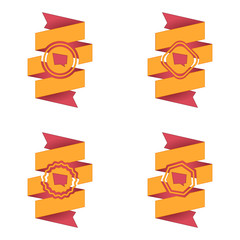 wstęga z ikoną wektor © vempireart