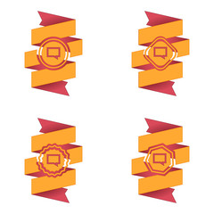 wstęga z ikoną wektor © vempireart