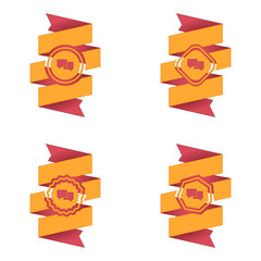 wstęga z ikoną wektor © vempireart