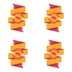 wstęga z ikoną wektor © vempireart