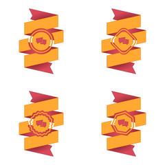 wstęga z ikoną wektor © vempireart