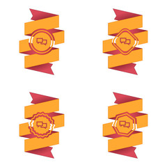 wstęga z ikoną wektor © vempireart