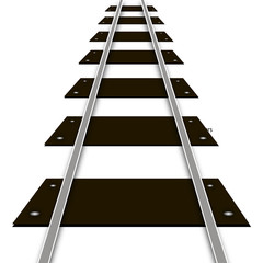 Railroad with rails and sleepers