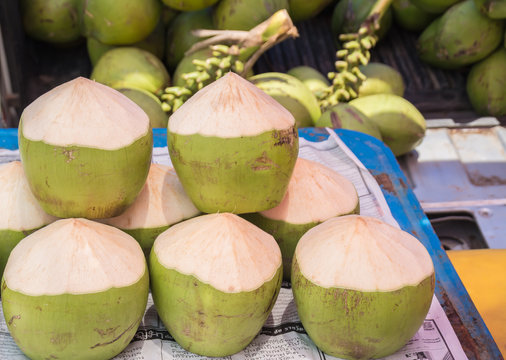 coconut for sale in the market.