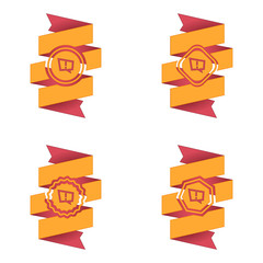 wstęga z ikoną wektor © vempireart